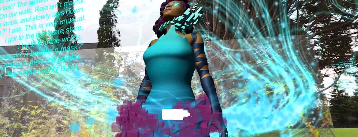 micha cárdenas and the Critical Realities Studio, Sin Sol, 2020. Screenshot of Augmented Reality app.&nbsp;Courtesy of micha cárdenas and the Critical Realities Studio.